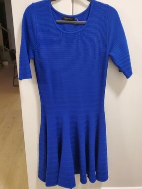 Ivanka Trump- Royal Blue Ribbed & Te Textured Midi Dress Super Soft Sz.Medium